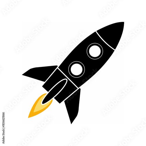 space rocket isolated on white