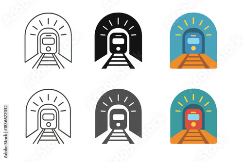 Train Tunnel Harmony. Train Tunnel Light, harmonious transport motif uniting strength, depth, and radiant clarity, first in line