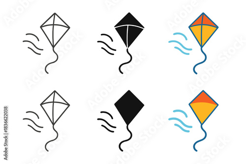 Abstract Kite Harmony. Kite Sky String, abstract aerial harmony combining flight geometry, motion curves, and light atmosphere,