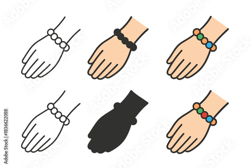 Minimalist Charm Bracelet. Minimal charm bracelet design with smooth beads around curved wrist, balanced symmetry, first in line