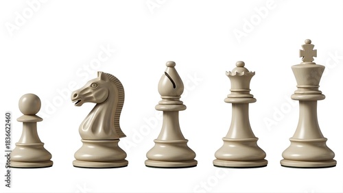 Wallpaper Mural Chess pieces set white background pawn knight bishop queen king strategy game board game competition on transparent background Torontodigital.ca