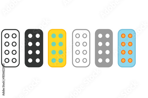 Rubber Grip Designs. Rubber Grip Pattern first in line style with thin outline, second in solid style filled shape, third in flat