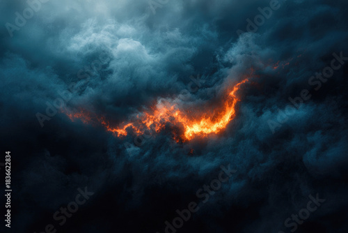 Wallpaper Mural Dramatic Sky with Fiery Clouds Torontodigital.ca