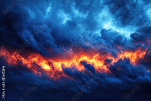 Wallpaper Mural Dramatic Sky with Fire and Clouds Torontodigital.ca