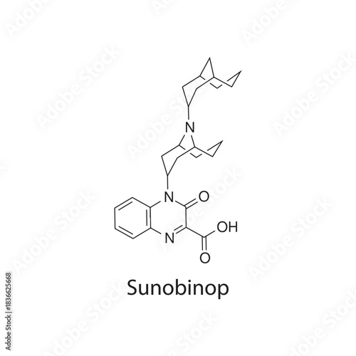 Sunobinop Molecular Structure Diagram skeletal formula on white background. Simple chemical illustration.