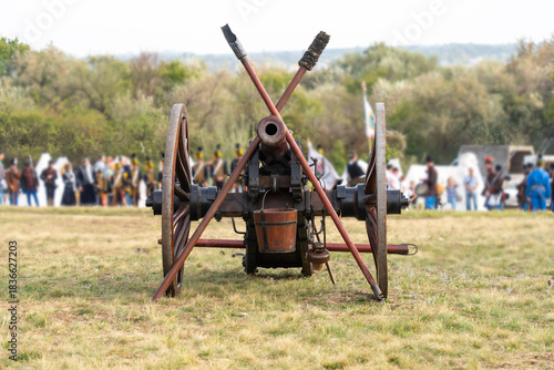 Картината върху платно 19th century historical field cannon during reenactment