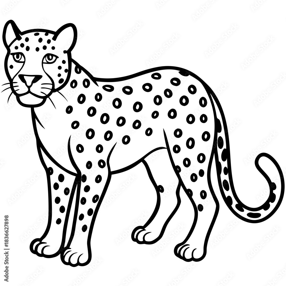 Obraz premium leopard cartoon isolated on white background