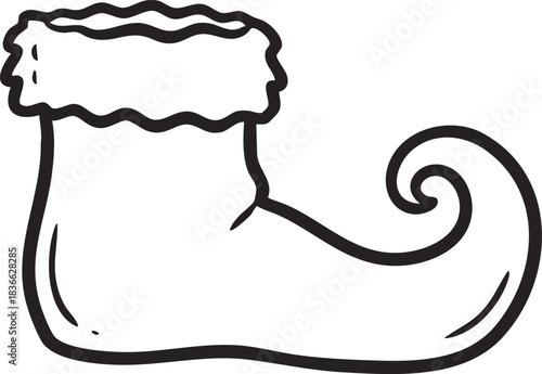 Cute Christmas Elf Shoe vector Illustration