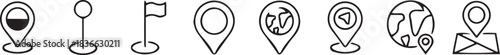 Location map pin icon set, Map pin markers, Location icon symbol, Global Positioning system sign, vector illustration
