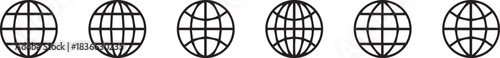 World icon set, containing Globe, Planet Earth, vector illustration