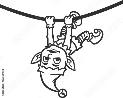 Whimsical Elf Hanging Holiday Character