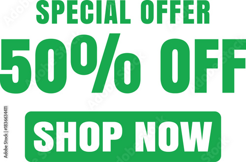 Enticing Offer of a Whopping 50 Percent Discount and an Encouragement to Seize the Opportunity and Shop Now