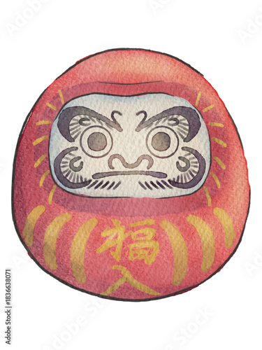 だるまの手描き風イラスト