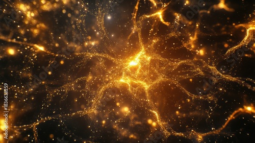 Neural AI Circuit Board with Electric Energy Streams.