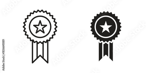 Achievement icons on white background. Line vector sign, symbol for web and mobile