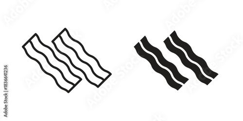 Bacon icons on white background. Line vector sign, symbol for web and mobile