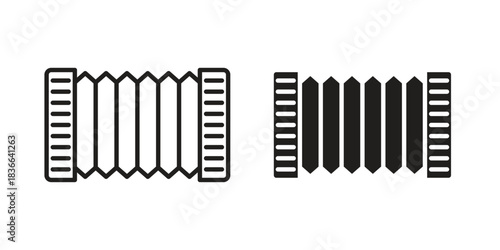 Bandoneon instruments collection Silhouette flat icon design element vector glyph flat icons
