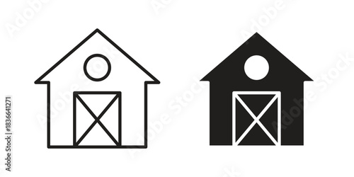 Barn icons on white background. Line vector sign, symbol for web and mobile