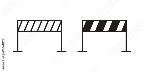 Barrier icons on white background. Line vector sign, symbol for web and mobile