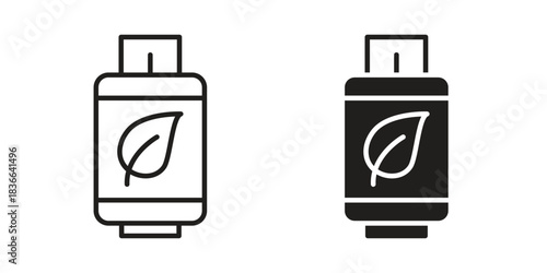 Biogas icons on white background. Line vector sign, symbol for web and mobile