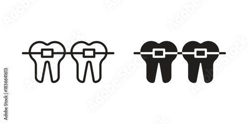 Braces icons on white background. Line vector sign, symbol for web and mobile