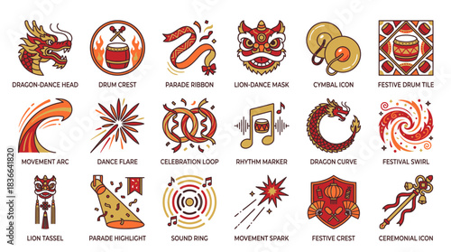 Celebrate Chinese New Year with vibrant dragon dances, lively parades, and festive music! Use these cultural icons to design stunning event invitations.