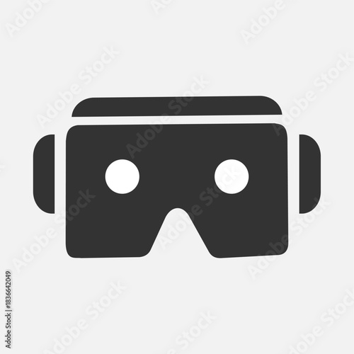 Virtual Reality Headset Icon – Minimalist 3D Glasses Design