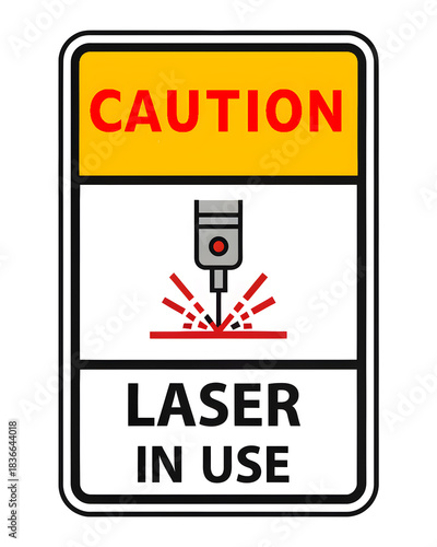 Caution Laser In Use Sign Board | Laser Safety Warning | Caution Laser Tag | Caution Laser In Use Label | Laser Safety Sign | Warning Laser Board | 