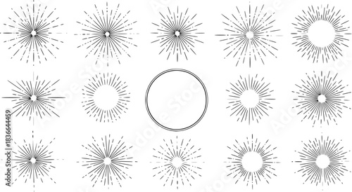 doodle sparkle vector set, sunburst, rays, starburst illustration, doodle designs of rays, bursts, and glowing elements. Perfect sparkle for backgrounds, highlights, frames, and decorative elements