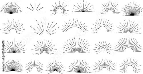 doodle sparkle vector set, sunburst, rays, starburst illustration, doodle designs of rays, bursts, and glowing elements. Perfect sparkle for backgrounds, highlights, frames, and decorative elements