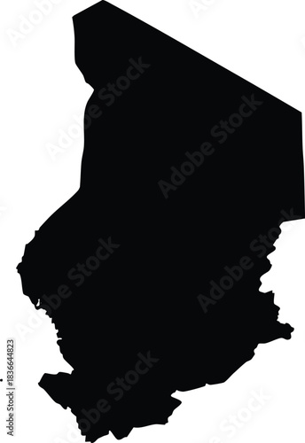 Detailed vector map of Chad Central Africa isolated on white background for infographic and design element