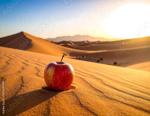 Fototapeta Naklejka Na Ścianę i Meble -  Vivid fruit rests on the dunes with sunlight streaming down