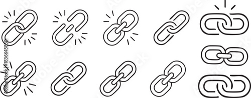 vector link icon set