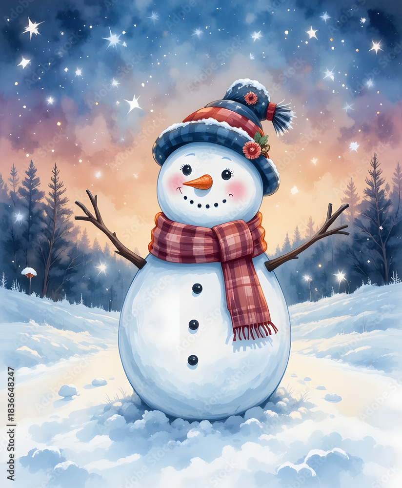 Obraz premium Twilight Snowman Cheer