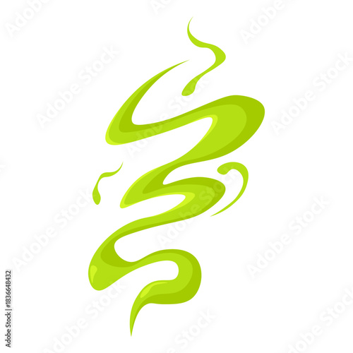 Bad smell cloud icon. Green gas toxic fume and stench effect. Flat vector illustration of disgusting odor and poison vapor isolated on a white background.