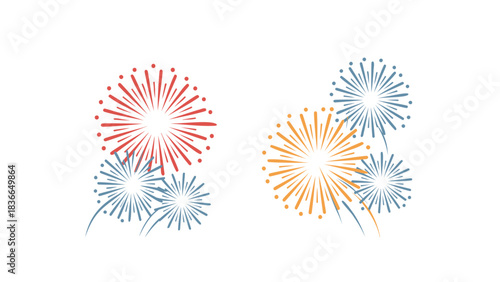 Vibrant abstract watercolor fireworks bursting in the night sky with a festive and celebratory explosion of color