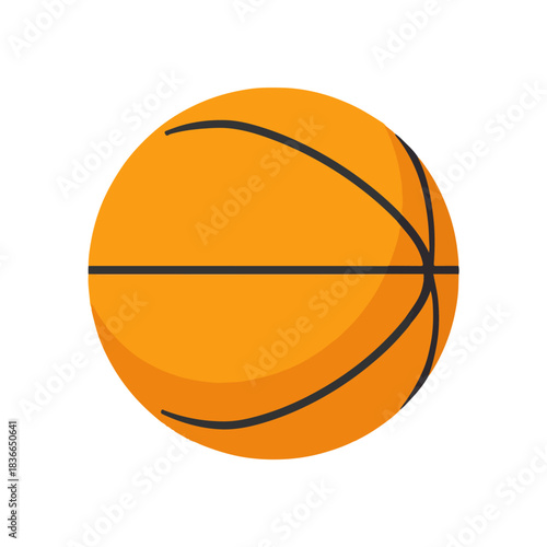 Basketball Ball Icon with Yellow and Black Stripes