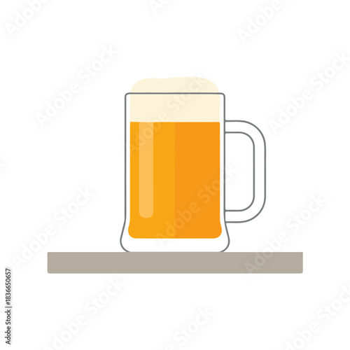 Beer Mug Icon on Shelf Minimalist Design for Commercial Use