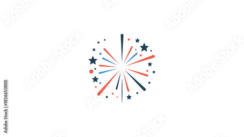 Colorful abstract burst of fireworks and stars celebrating a festive occasion with a bright and energetic explosion of light