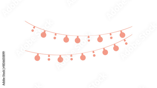 Delicate pink string lights with teardrop shaped bulbs creating a festive and whimsical atmosphere for celebrations and decorations