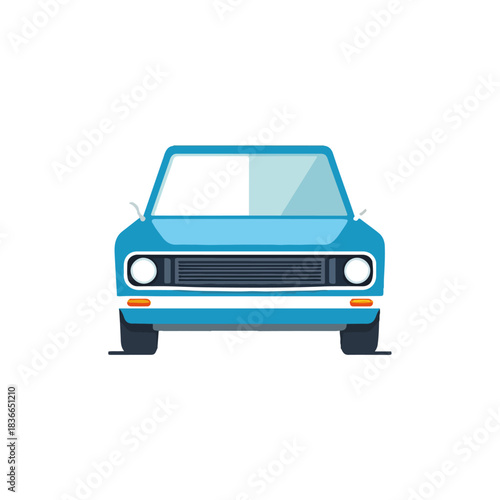 Front View Blue Car Design for Transportation Concepts