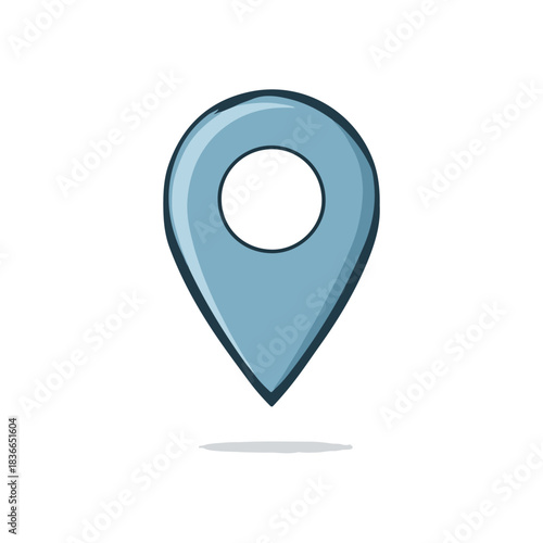 Modern Blue Location Pin Icon for Navigation