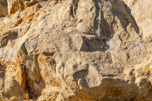 Marine sandstone, siltstone, shale, and conglomerate （Topanga Group）. Heisler Park, Laguna Beach is a city in Orange County, California, United States. Pacific Ocean. coastal terrace
