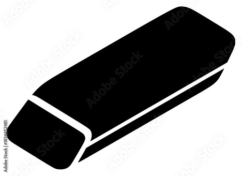 A black and white icon of a pencil sharpener, black, eraser, flat, icon, illustration, package, pencil, profile, style, against transparent background