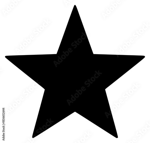 A black and white silhouette of a star, black, icon, illustration, star, against transparent background