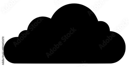 A black silhouette of a cloud on a , black, cloud, cloudy, icon, illustration, profile, sky, against transparent background