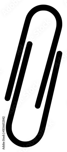 A black paperclip icon on a , alphabet, black, brand, letter, letter logo, logo, symbol, against transparent background