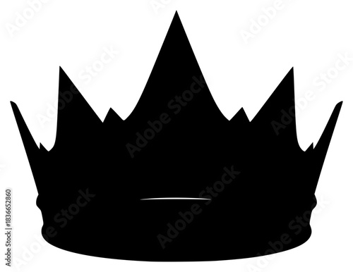 A black silhouette of a crown on a , black, crown, illustration, profile, against transparent background