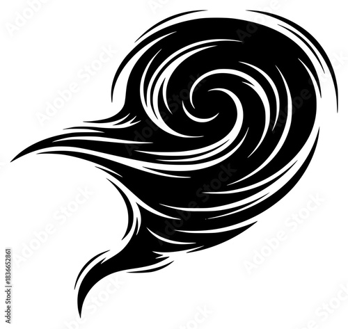 dynamic black and white abstract wave, fluid motion, smooth and elegant, minimalist, high contrast, atmospheric, cinematic, digital art
