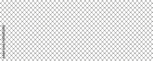 Steel wire chain link fence seamless pattern. Metal lattice with rhombus, diamond shape silhouette. Grid fence background.vector Eps10